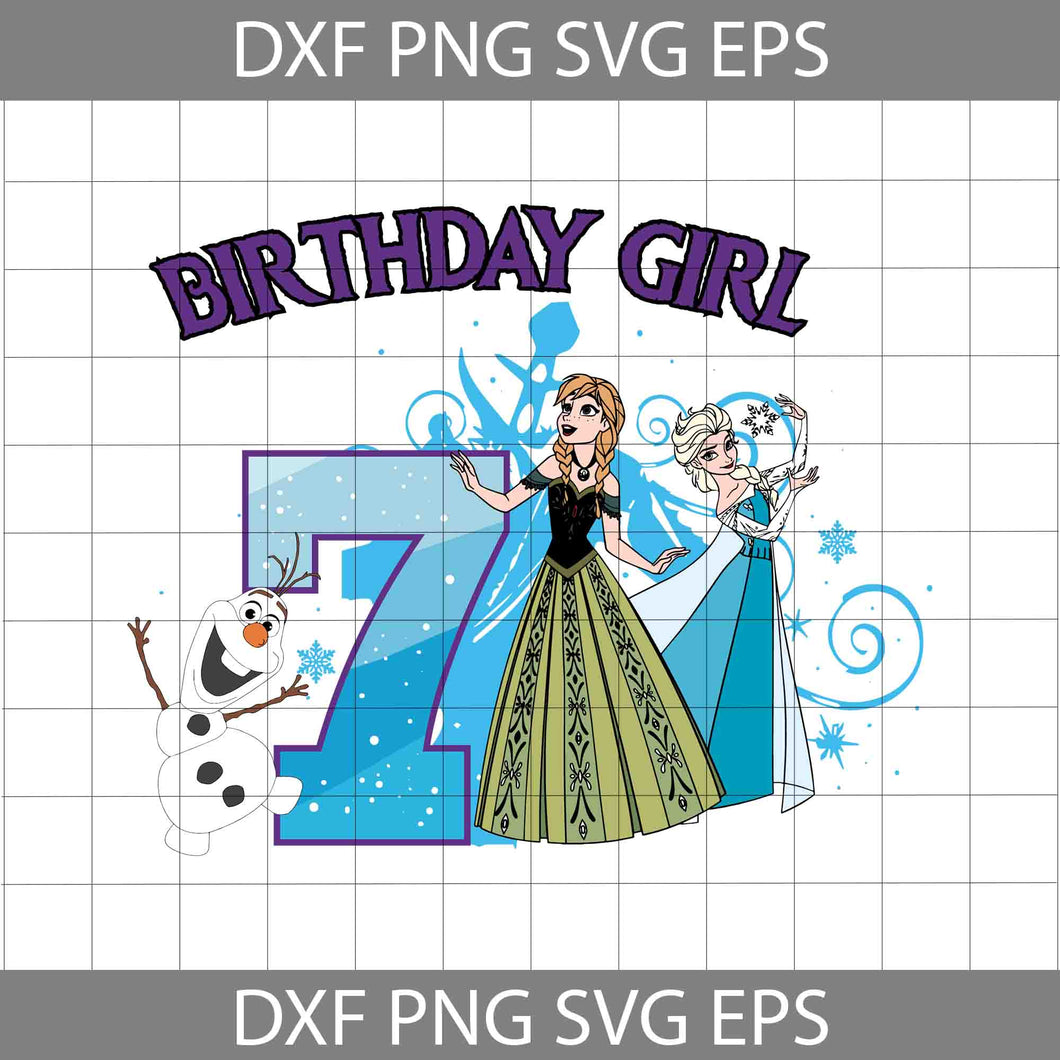 Frozen 7th Birthday Svg, Birthday Girl svg, Birthday svg, Cricut File, Clipart, Svg, Png, Eps, Dxf