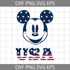 Mickey Mouse Head USA Flag svg, 4th Of July Svg, Independence Day Svg, cricut file, clipart, svg, png, eps, dxf