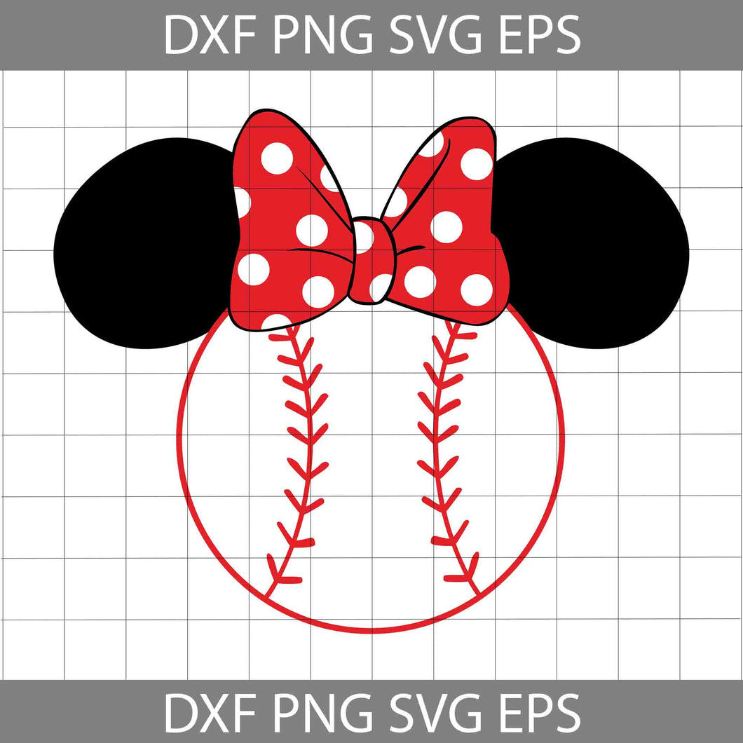 Minnie Baseball Svg 