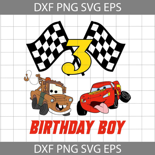 3rd Birthday svg, Birthday Disney Car Svg, Birthday Boy Svg, Birthday Svg, Cricut File, Clipart, Svg, Png, Eps, Dxf