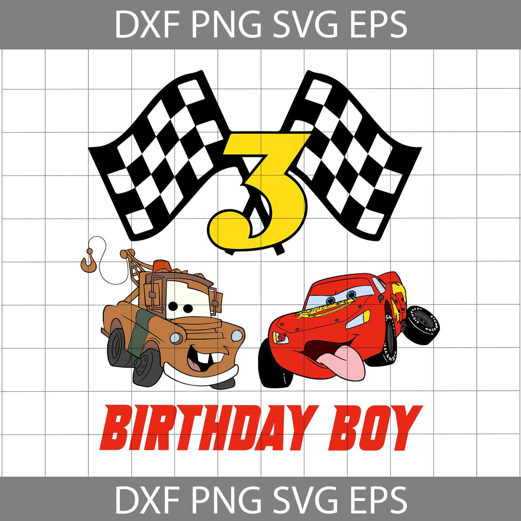 3rd Birthday svg, Birthday Disney Car Svg, Birthday Boy Svg, Birthday Svg, Cricut File, Clipart, Svg, Png, Eps, Dxf