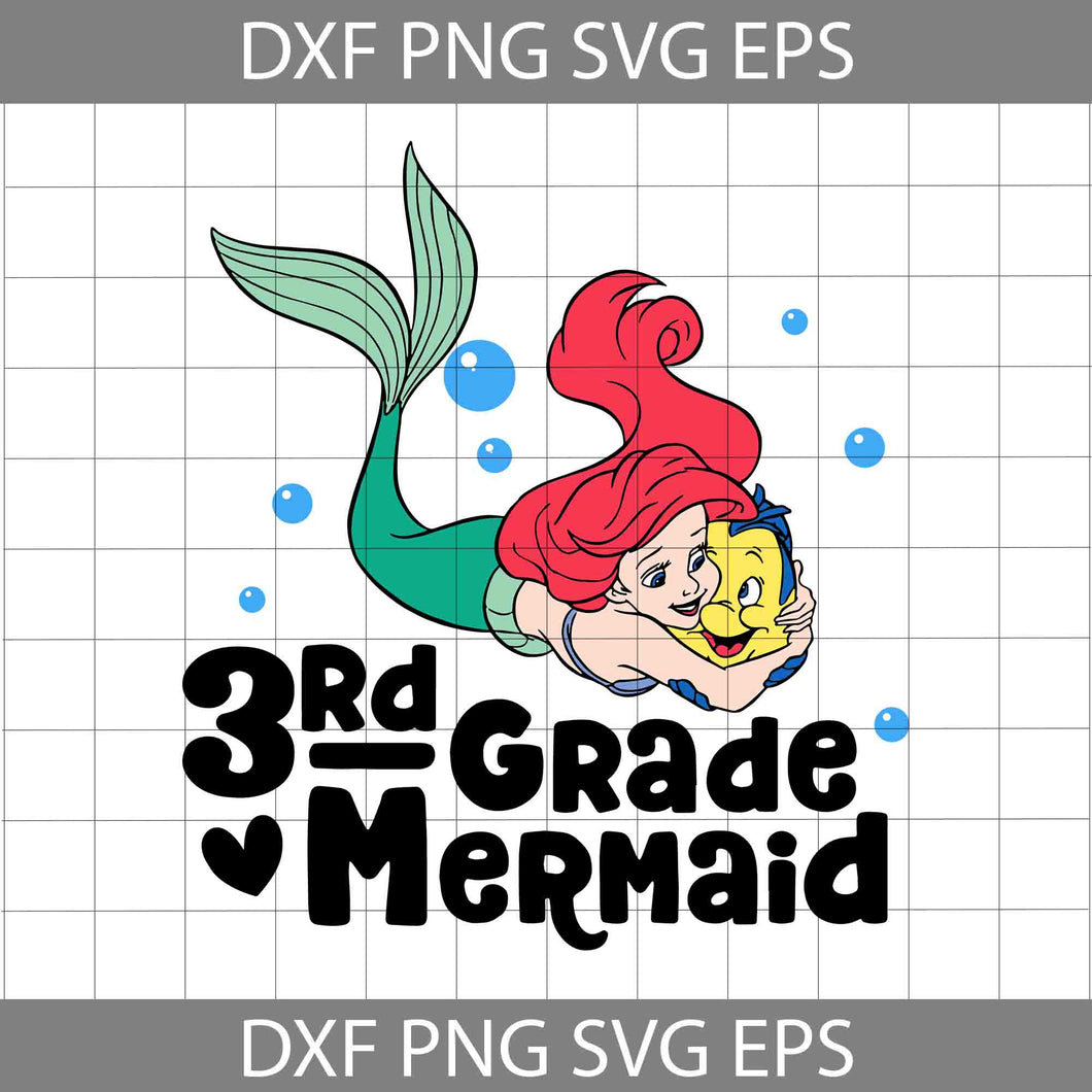 3rd Grade Mermaid Svg, Back To School Svg, Cricut File, Clipart, Svg, Png, Eps, Dxf